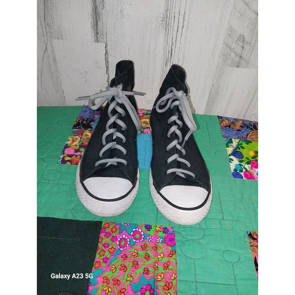 Black Converse All Star High Top Sneaker Size 5 Juniors Gray Camo Accents